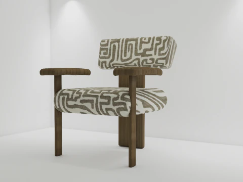 Sedia moderna con motivi Modello 3D