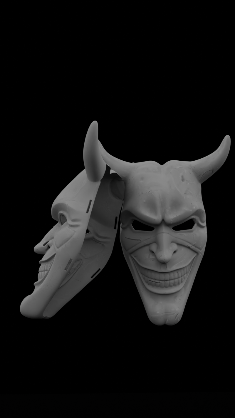 그래버 악마 마스크 2026 v2 3D 프린트 모델 .c4d .max .obj .3ds .fbx .stl .blend 