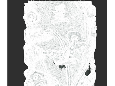 Colonne de sculpture sur pierre de bambou de chrysanthème d'orchidée de prune traditionnelle chinoise - Qin très détaillé Modèle 3D