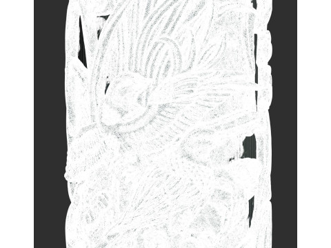 Colonne de sculpture sur pierre de bambou de chrysanthème d'orchidée de prune traditionnelle chinoise - Qin très détaillé Modèle 3D