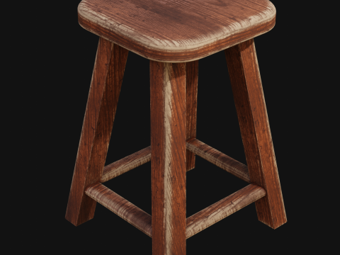 Houten stoel 3D Model