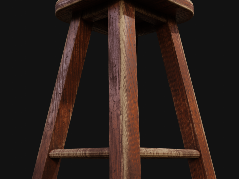 木椅 3D 模型