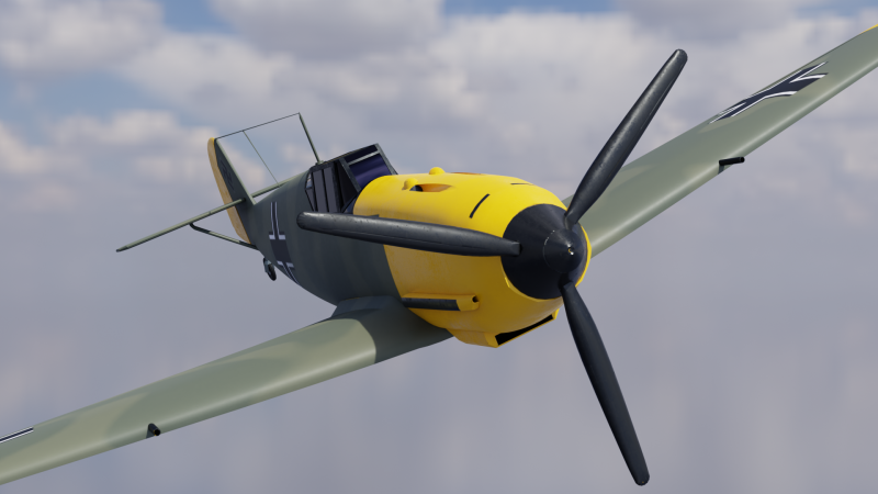 Messerschmitt BF109 3D Model .c4d .max .obj .3ds .fbx .stl .blend 