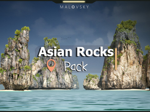 アジアン ロック パック 3Dモデル