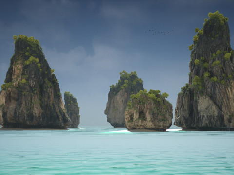 Пакет «Азиатские роки» 3D Модель