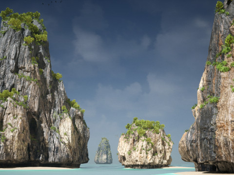 Пакет «Азиатские роки» 3D Модель