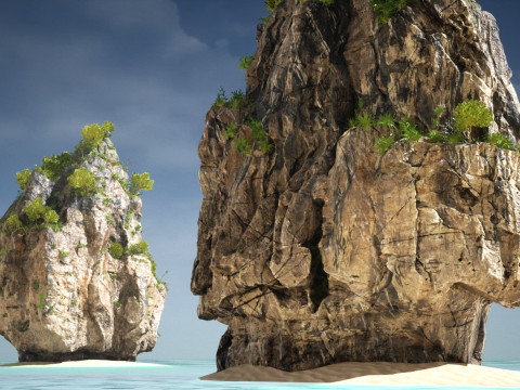 Пакет «Азиатские роки» 3D Модель