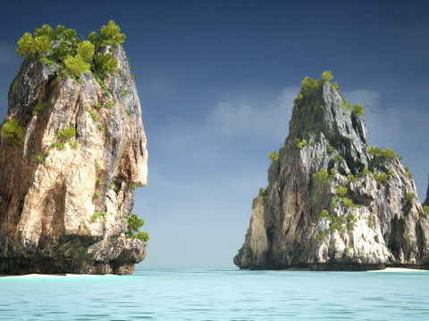 Пакет «Азиатские роки» 3D Модель