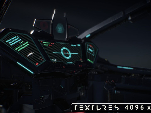 कॉकपिट अंतरिक्ष सेनानी 3D मॉडल