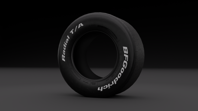 BF Goodrich Radial T-A Car Tire 3D Model .c4d .max .obj .3ds .fbx .stl .blend 