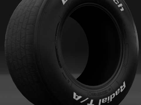 BF Goodrich Radial T-A Car Tire 3D Model