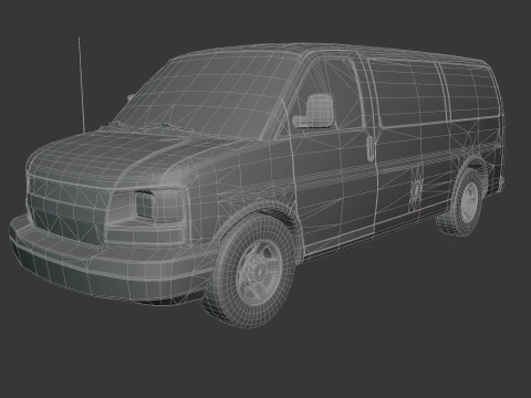Generic American Industrial Van 3D Model