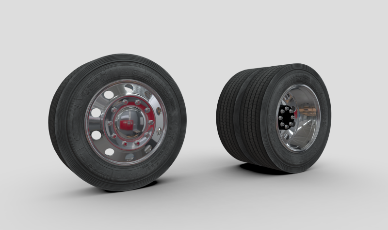 トラックホイール - アルコアリムとファイアストーンタイヤ 3Dモデル .c4d .max .obj .3ds .fbx .stl .blend 