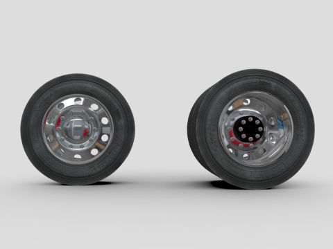 トラックホイール - アルコアリムとファイアストーンタイヤ 3Dモデル