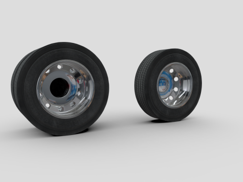 トラックホイール - アルコアリムとファイアストーンタイヤ 3Dモデル