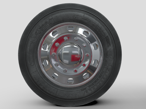 トラックホイール - アルコアリムとファイアストーンタイヤ 3Dモデル