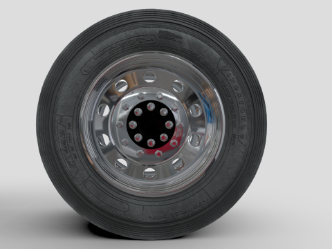トラックホイール - アルコアリムとファイアストーンタイヤ 3Dモデル
