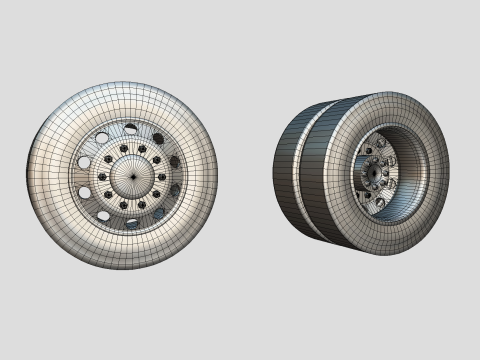 トラックホイール - アルコアリムとファイアストーンタイヤ 3Dモデル