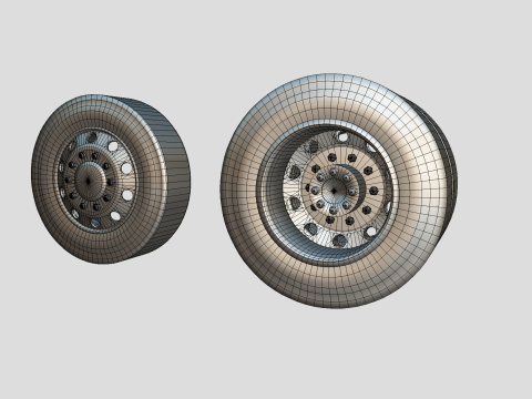 トラックホイール - アルコアリムとファイアストーンタイヤ 3Dモデル