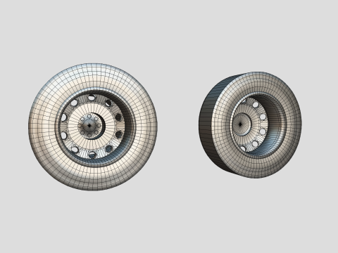 トラックホイール - アルコアリムとファイアストーンタイヤ 3Dモデル