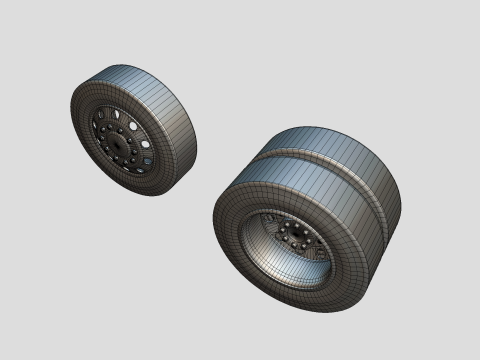 トラックホイール - アルコアリムとファイアストーンタイヤ 3Dモデル