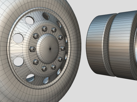 トラックホイール - アルコアリムとファイアストーンタイヤ 3Dモデル