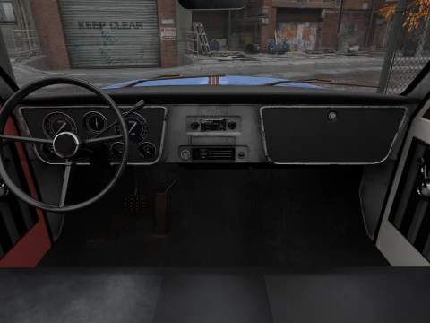 Generic Classic American Pickup Truck Long Bed Rusted 3D Model
