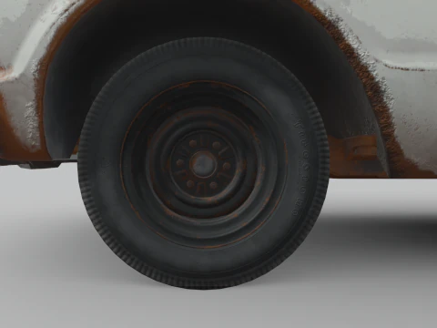 Generic Classic American Pickup Truck Long Bed Rusted 3D Model