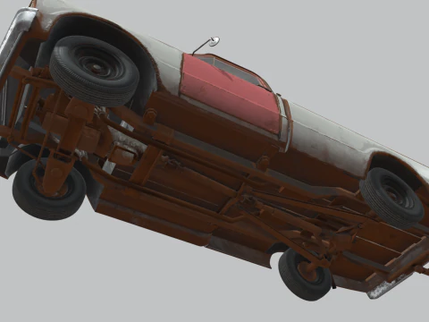 Generic Classic American Pickup Truck Long Bed Rusted 3D Model