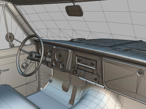 Generic Classic American Pickup Truck Long Bed Rusted 3D Model