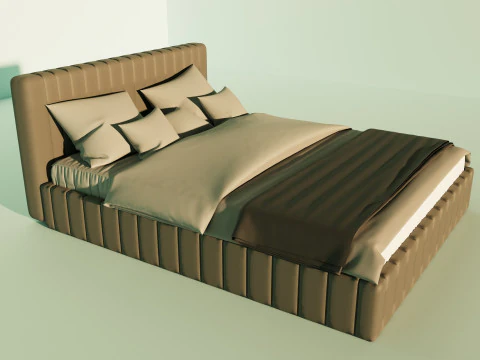 Leather bed 3D Model