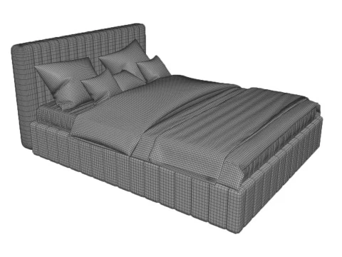 Leather bed 3D Model