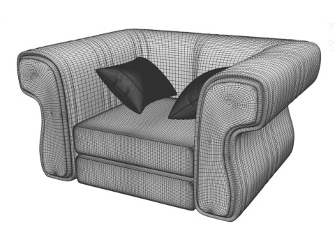 Leren stoel 3D Model