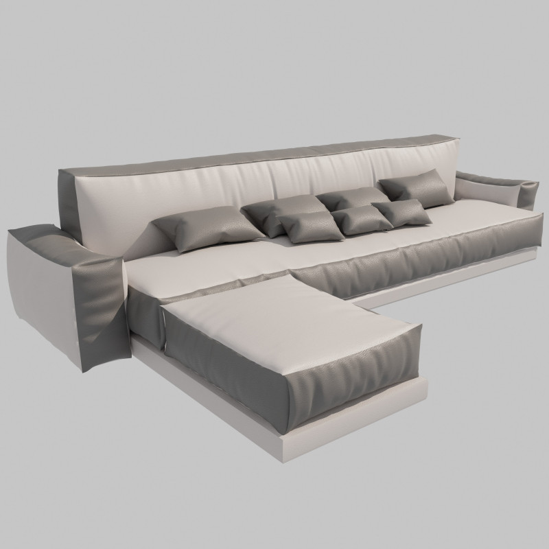 Leather sofa 3D Model .c4d .max .obj .3ds .fbx .stl .blend 