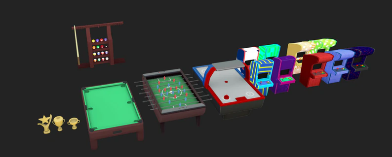 आर्केड कक्ष 3D मॉडल .c4d .max .obj .3ds .fbx .stl .blend 