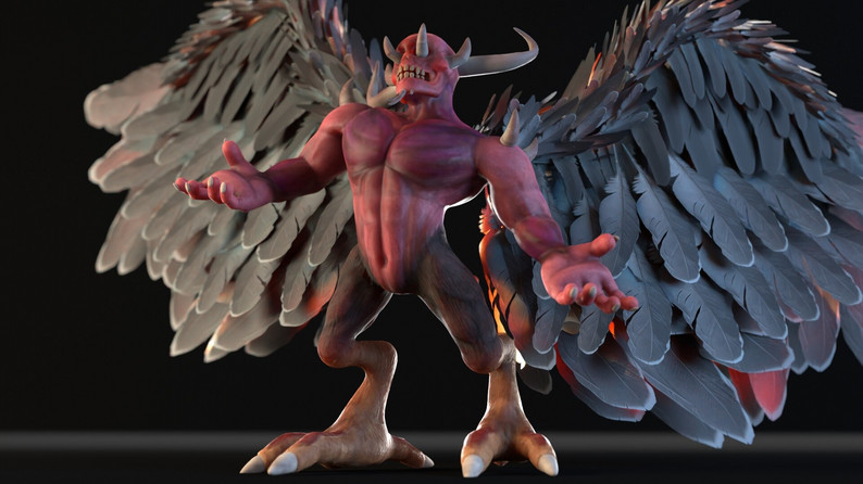 恶魔领主 3D 模型 .c4d .max .obj .3ds .fbx .stl .blend 