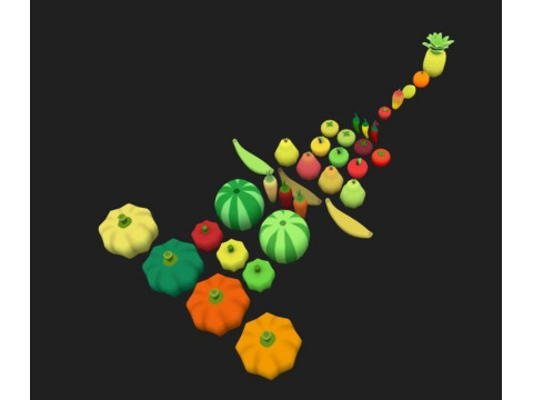 BUAH-BUAHAN DAN SAYURAN Model 3D