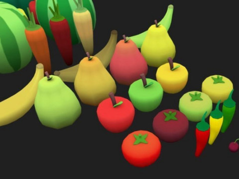 水果和蔬菜 3D 模型
