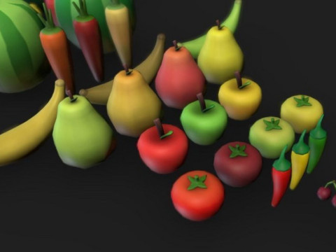 水果和蔬菜 3D 模型