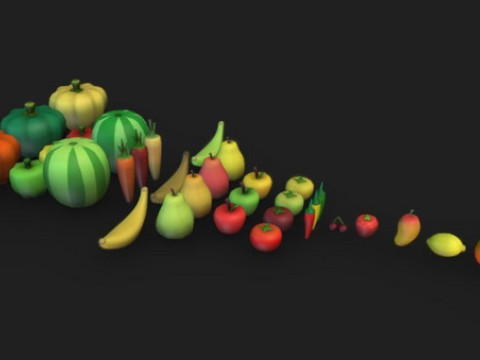 水果和蔬菜 3D 模型