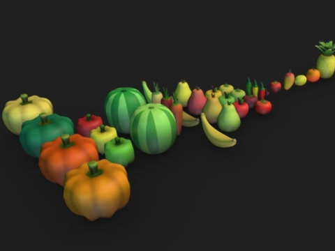 水果和蔬菜 3D 模型
