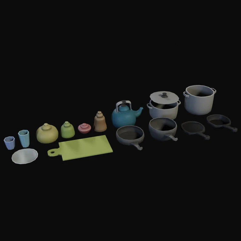 Kitchen Room 3D Model .c4d .max .obj .3ds .fbx .stl .blend