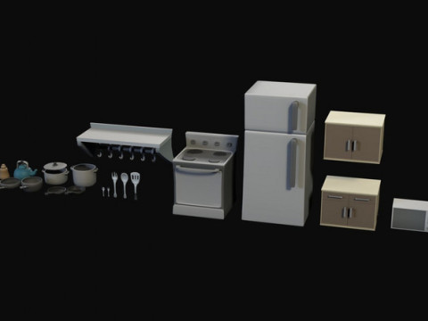 किचन रूम 3D मॉडल