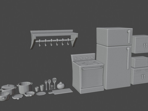 किचन रूम 3D मॉडल