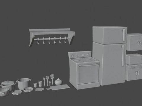 Kitchen Room 3D Model