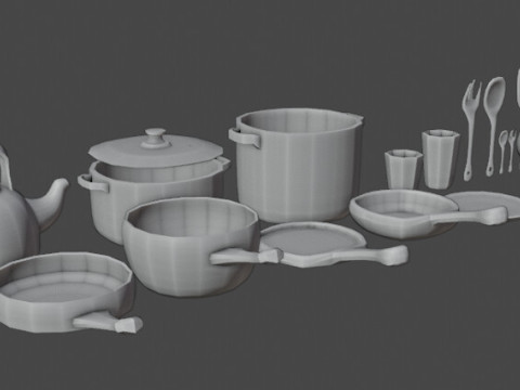 किचन रूम 3D मॉडल