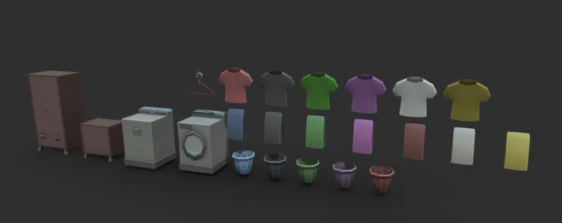 Laundy Room 3D Model .c4d .max .obj .3ds .fbx .stl .blend 