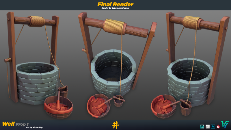 Стародавній китайський колодязь 3D Модель .c4d .max .obj .3ds .fbx .stl .blend 