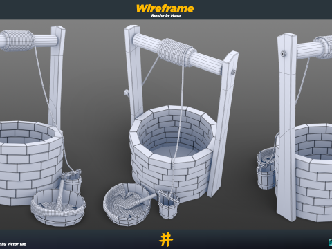 Стародавній китайський колодязь 3D Модель