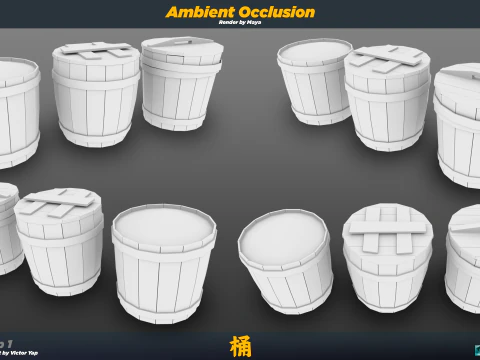 Ancient Chinese Barrel 3D Model